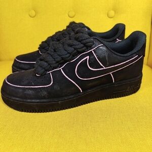 NIKE CUSTOM AF1 Air Force 1 Low Black Lilac Outline Sneakers Men's Shoes Size 9.